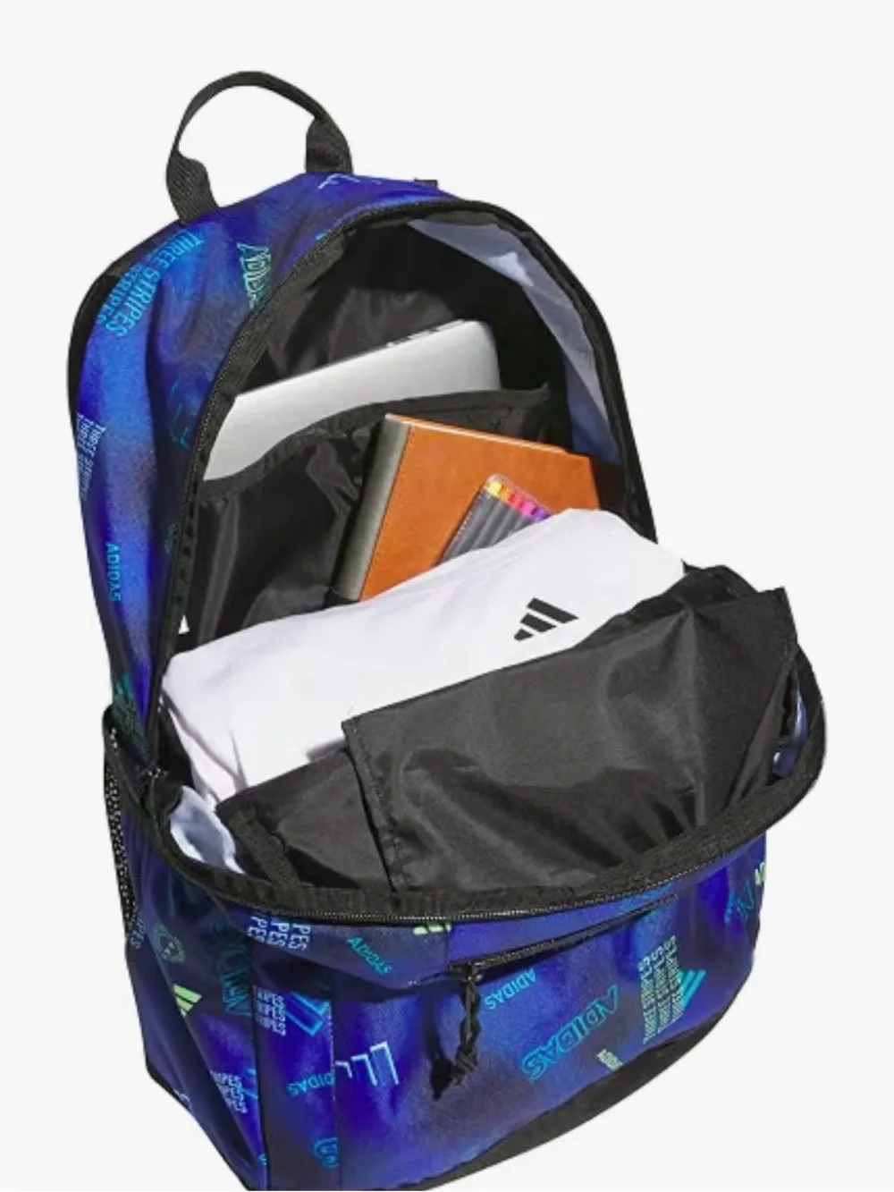 adidas Blue & Black Graphic Logo Backpack